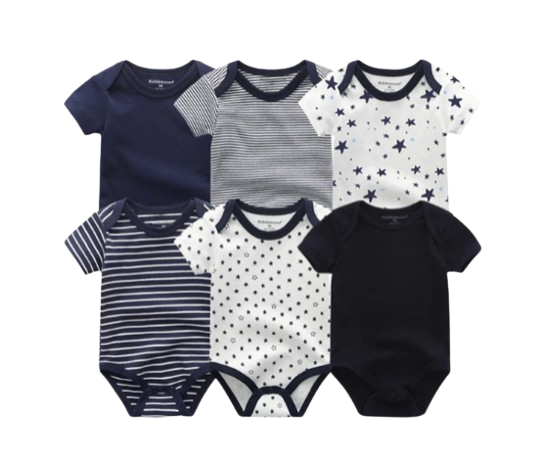 The Yen - 6pcs Unisex Romper/ Onesies - Shades of Navy Blue Set