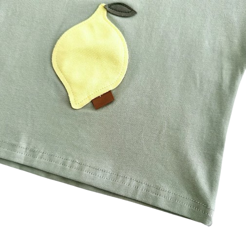 The Zachary - Baby Boy Fruit Lemon Print Round Neck T-Shirt + Shorts