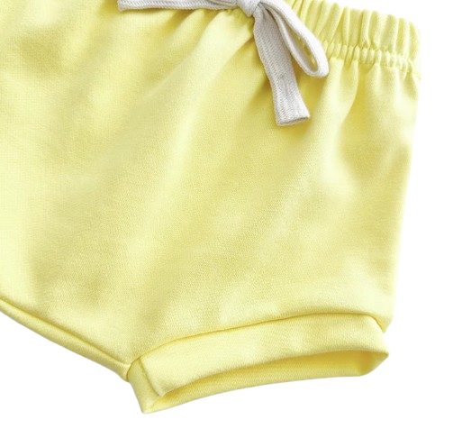 The Zachary - Baby Boy Fruit Lemon Print Round Neck T-Shirt + Shorts