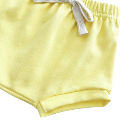 The Zachary - Baby Boy Fruit Lemon Print Round Neck T-Shirt + Shorts