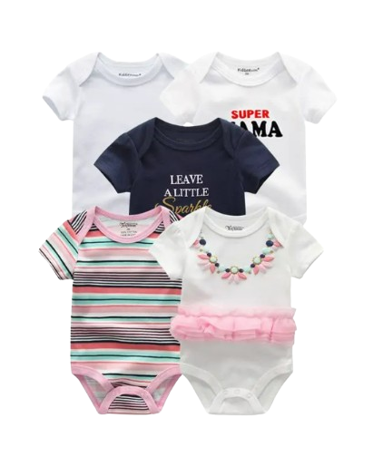 The Zena  - 5pcs Unisex Cotton Rompers - Leave A Little Sparkle Set