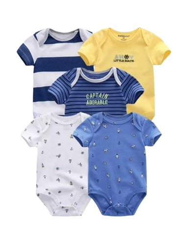 The Zena - 5pcs Unisex Cotton Rompers - Captain Adorable Set