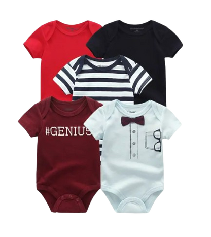 The Zena - 5pcs Unisex Cotton Rompers - Genius Set