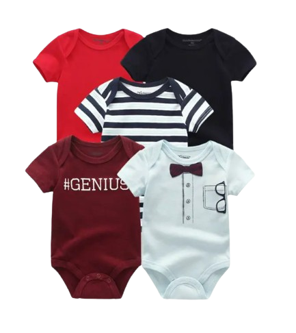 The Zena - 5pcs Unisex Cotton Rompers - Genius Set