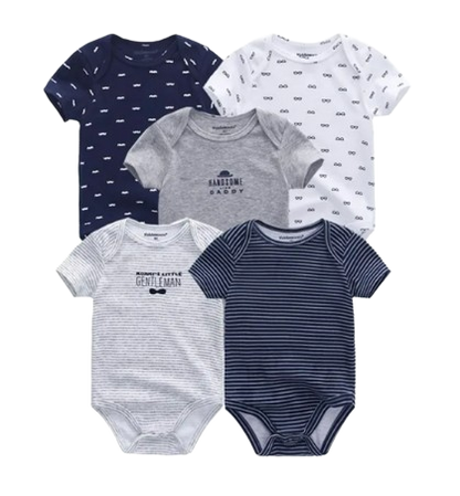 The Zena - 5pcs Unisex Cotton Rompers - Handsome Gentleman Set