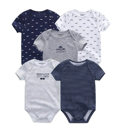 The Zena - 5pcs Unisex Cotton Rompers - Handsome Gentleman Set