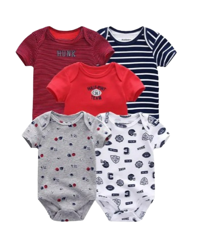 The Zena - 5pcs Unisex Cotton Rompers - Hunk Set