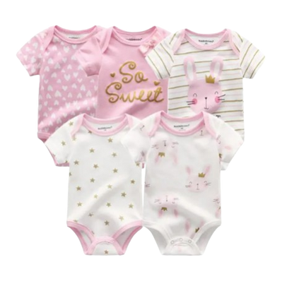 The Zena - 5pcs Unisex Cotton Rompers - So Sweet Set