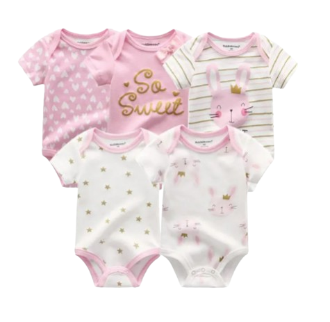 The Zena - 5pcs Unisex Cotton Rompers - So Sweet Set