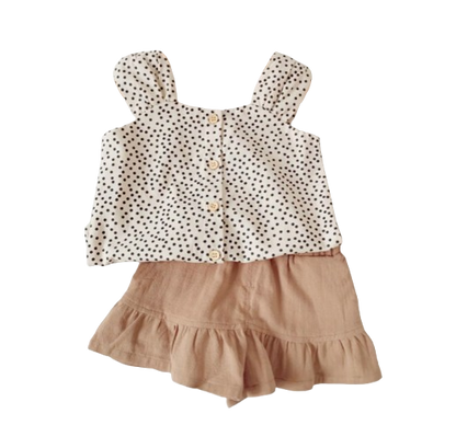 The Zoe - Baby Girl Polka Dots Tops + Shorts