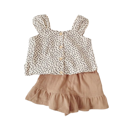 The Zoe - Baby Girl Polka Dots Tops + Shorts