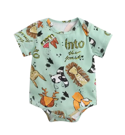 The George - Baby Unisex Short Sleeve Cute Cartoon Romper