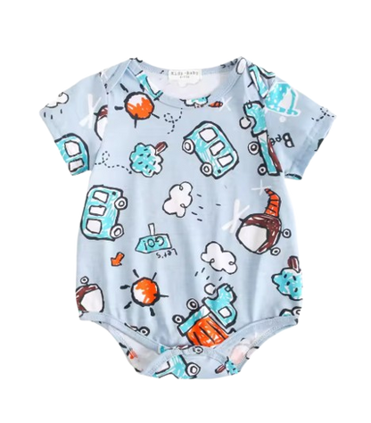 The George - Baby Unisex Short Sleeve Cute Cartoon Romper