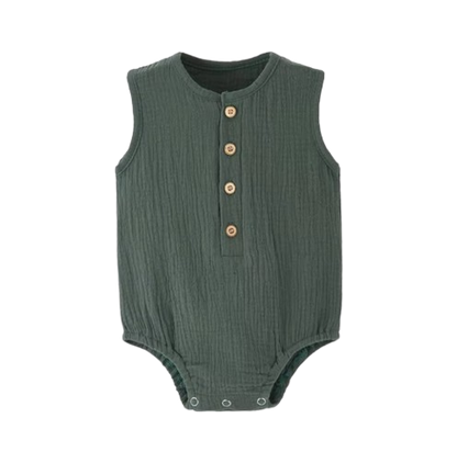 The Millie - Baby Unisex Soft Plain Color Sleeveless Romper