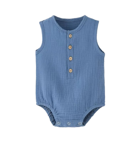 The Millie - Baby Unisex Soft Plain Color Sleeveless Romper