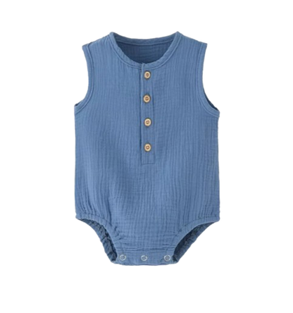 The Millie - Baby Unisex Soft Plain Color Sleeveless Romper