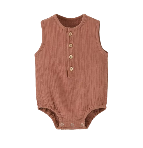 The Millie - Baby Unisex Soft Plain Color Sleeveless Romper