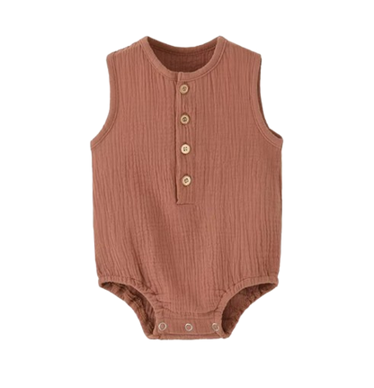 The Millie - Baby Unisex Soft Plain Color Sleeveless Romper