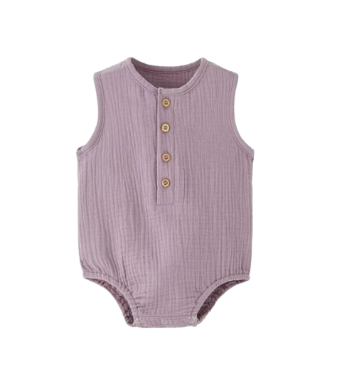 The Millie - Baby Unisex Soft Plain Color Sleeveless Romper