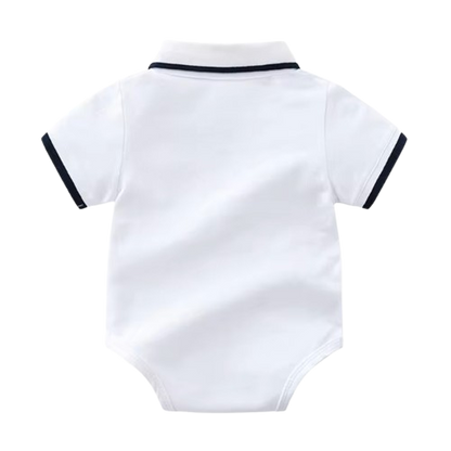 The Walker - Baby Boy Gentlemen Cotton Romper Top + Shorts