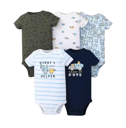 The Max - Baby Unisex 5pcs Cartoon Print Rompers