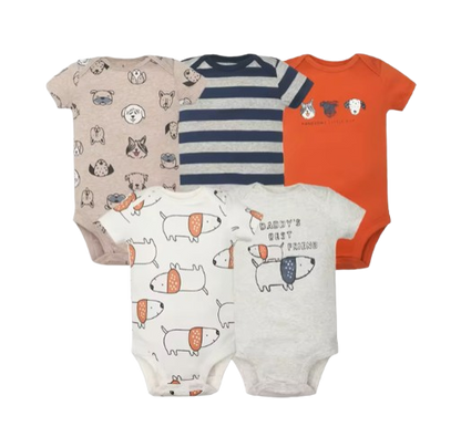 The Max - Baby Unisex 5pcs Cartoon Print Rompers
