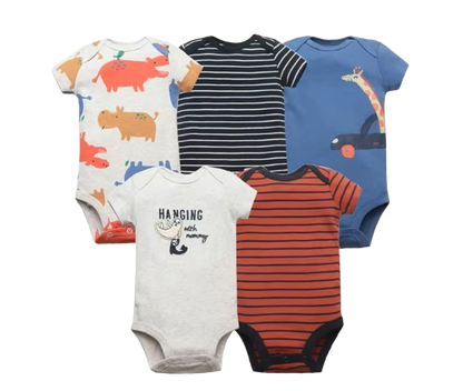 The Max - Baby Unisex 5pcs Cartoon Print Rompers