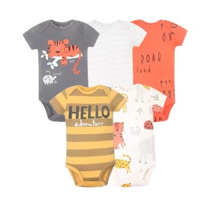 The Max - Baby Unisex 5pcs Cartoon Print Rompers