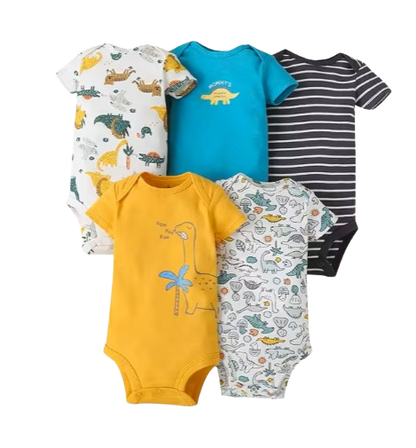 The Max - Baby Unisex 5pcs Cartoon Print Rompers