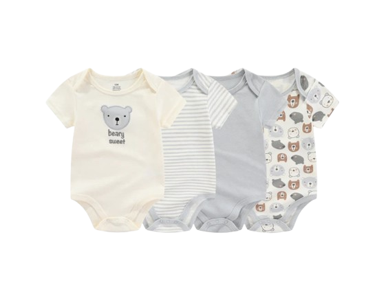 The Miguel - Baby Unisex 4pcs Short Sleeve Rompers