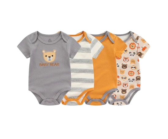 The Miguel - Baby Unisex 4pcs Short Sleeve Rompers