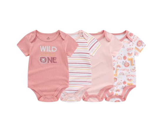 The Miguel - Baby Unisex 4pcs Short Sleeve Rompers