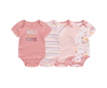 The Miguel - Baby Unisex 4pcs Short Sleeve Rompers