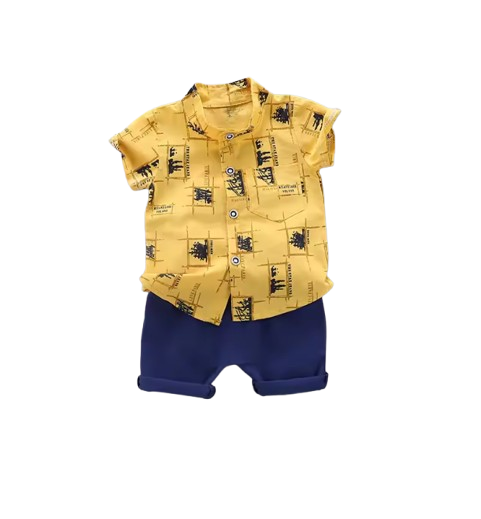 The Richard - Baby Boy Summer Casual Print Short Sleeve Tops + Shorts