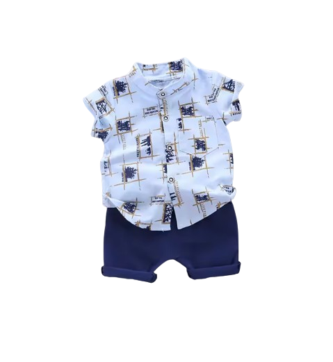 The Richard - Baby Boy Summer Casual Print Short Sleeve Tops + Shorts