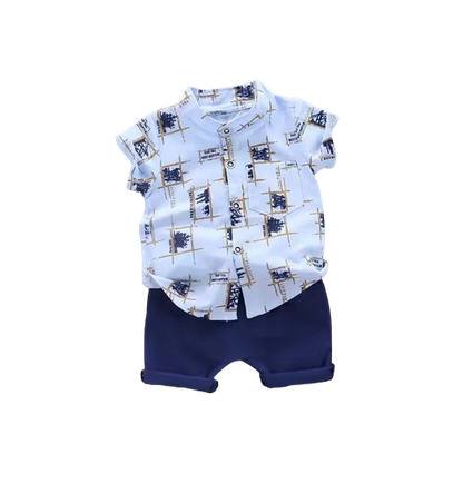 The Richard - Baby Boy Summer Casual Print Short Sleeve Tops + Shorts