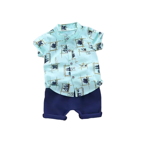 The Richard - Baby Boy Summer Casual Print Short Sleeve Tops + Shorts