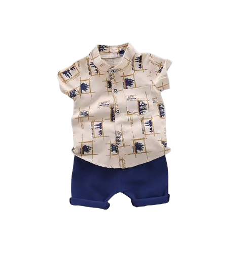 The Richard - Baby Boy Summer Casual Print Short Sleeve Tops + Shorts