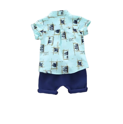 The Richard - Baby Boy Summer Casual Print Short Sleeve Tops + Shorts