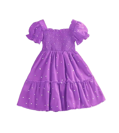 The Elliana - Baby Girl Short Sleeve Square Collar Puff Sleeve Layered Dress