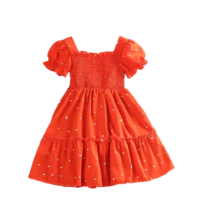 The Elliana - Baby Girl Short Sleeve Square Collar Puff Sleeve Layered Dress