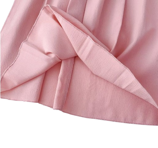 The Nevaeh - Baby Girl Round Neck Summer Solid Color Flying Sleeve Pleated Dress