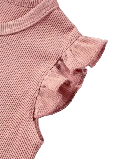 The Remi - Baby Girl Solid Casual Short Sleeved + Shorts