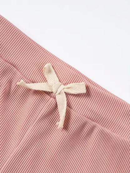 The Remi - Baby Girl Solid Casual Short Sleeved + Shorts