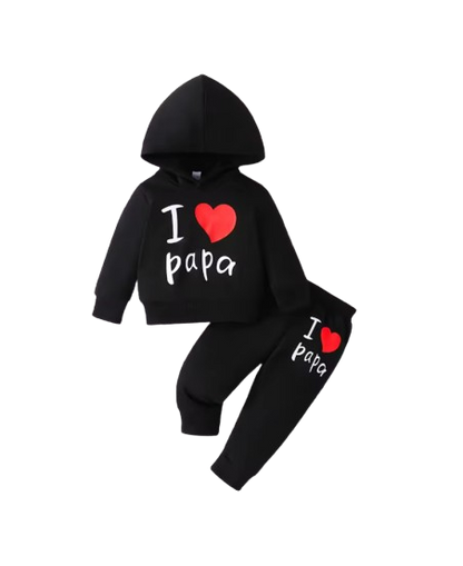 The Birch - Baby Unisex "I Love Papa" Print Solid Colour Hoodie