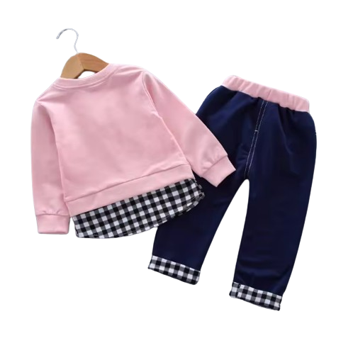 The Mary - Baby Girl Casual Plain Colour Tops + Pants