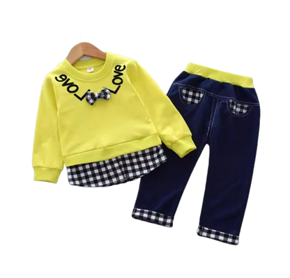 The Mary - Baby Girl Casual Plain Colour Tops + Pants