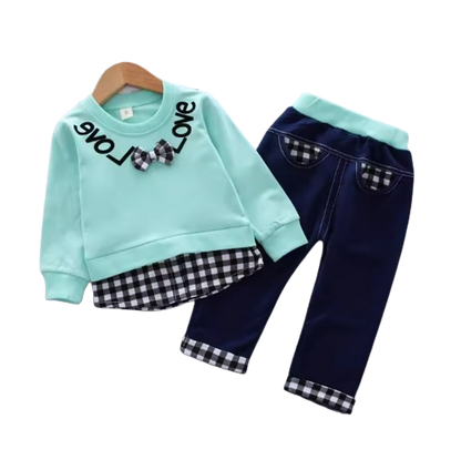 The Mary - Baby Girl Casual Plain Colour Tops + Pants