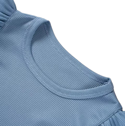 The Esther - Baby Girl Fly Sleeve Ruffle Shirt + Shorts