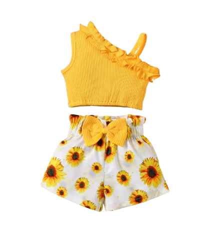 The Peyton - Baby Girl Summer Sling Sleeveless Sunflower Print Dress